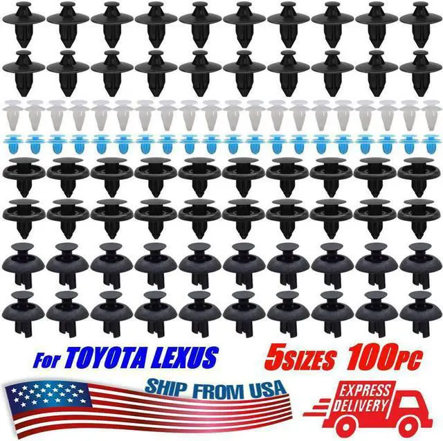 Main image of 100X For TOYOTA  Fasteners Trim Panel Clips Bumper Fender Push Pin Rivets