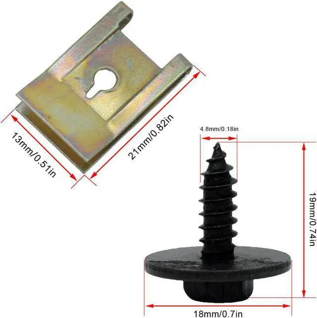 Alt view image 3 of 6 - For  E81 E87 E82 E46 UNDERTRAY CLIP SCREWS ENGINE UNDER COVER SPLASH GUARD US