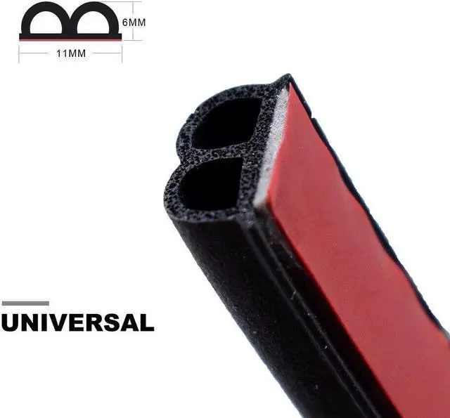 Alt view image 2 of 6 - US B-Shape 16FT/5m Car Door Seal Strip Weatherstrip Sticker WaterProof Dustproof