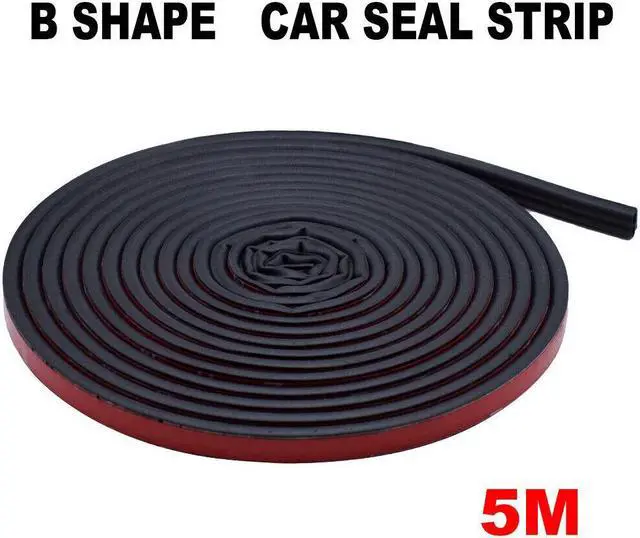 Alt view image 3 of 6 - US B-Shape 16FT/5m Car Door Seal Strip Weatherstrip Sticker WaterProof Dustproof