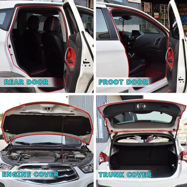 Alt view image 4 of 6 - US B-Shape 16FT/5m Car Door Seal Strip Weatherstrip Sticker WaterProof Dustproof