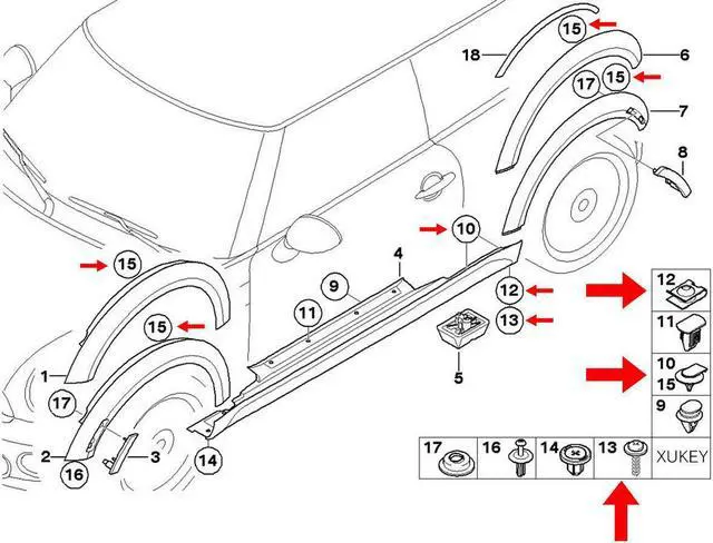 Alt view image 5 of 6 - For  E81 E87 E82 E46 UNDERTRAY CLIP SCREWS ENGINE UNDER COVER SPLASH GUARD US