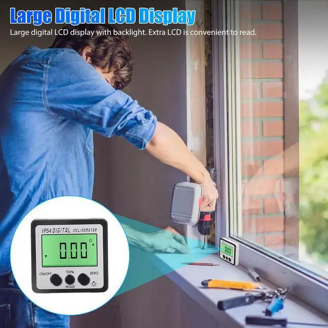 Alt view image 3 of 6 - Digital LCD Protractor Gauge Level Box Angle Finder Inclinometer Magnetic Meter