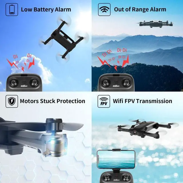 Alt view image 6 of 6 - RC Drone with HD Camera WiFi FPV Selfie Drone Quadcopter for Adults Kids