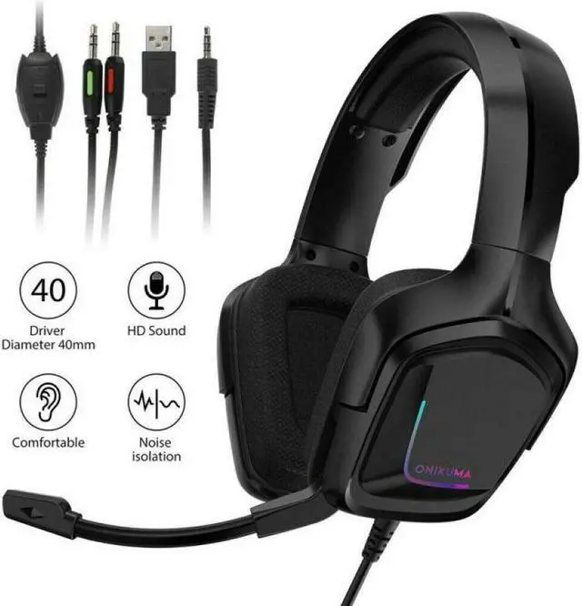 Alt view image 2 of 6 - For PC PS4 Xbox One Gaming Headset and Keyboard and Mouse Combo Backlight w/ Mic