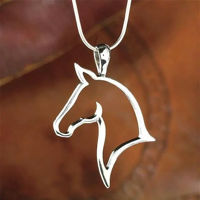 Main image of Silver Horse Necklace Pendant on Sterling Silver Chain