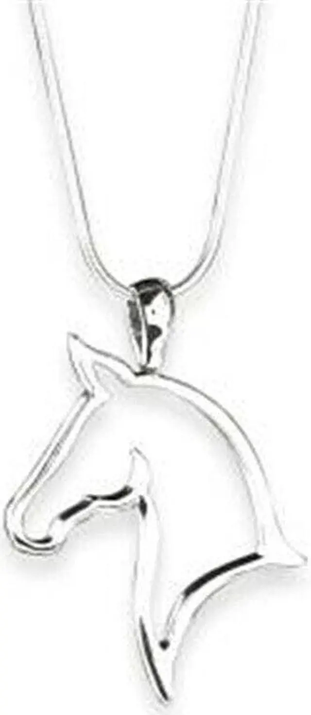 Alt view image 2 of 2 - Silver Horse Necklace Pendant on Sterling Silver Chain