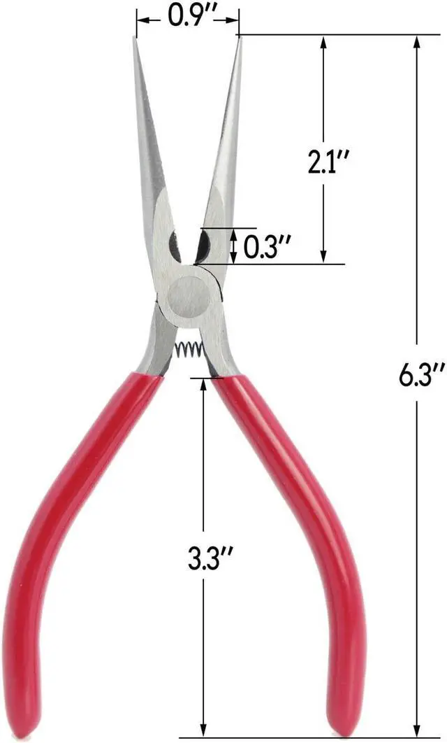 Alt view image 5 of 6 - 6 Inch Long Nose Pliers Chromium Vanadium Steel with Mini Wire Cutting Tool 5PK