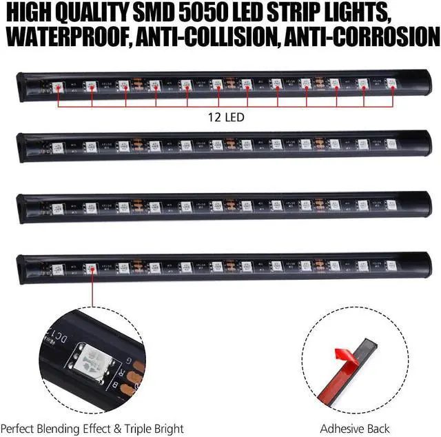Alt view image 6 of 6 - Parts Accessories RGB LED Lights Car Interior Floor Decor Atmosphere Strip Lamp