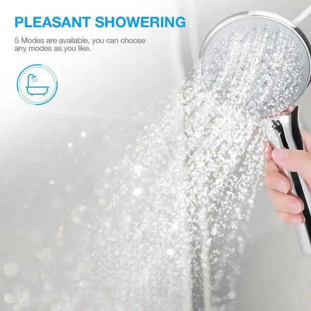 Alt view image 5 of 6 - Shower Head High Pressure Spray Handheld Shower heads with 5 Ft hose Bathroom