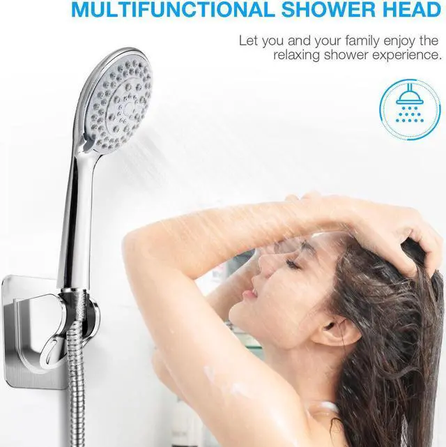 Alt view image 6 of 6 - Shower Head High Pressure Spray Handheld Shower heads with 5 Ft hose Bathroom