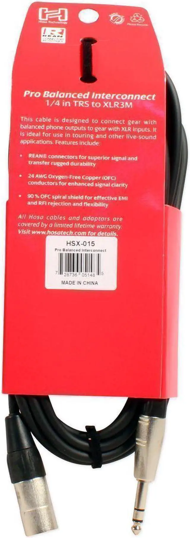 Alt view image 5 of 5 - Pair Of 2   HSX-015 15 Ft. 1/4" TRS  XLR 3 Pin DJ/Pro Audio Speaker Cables