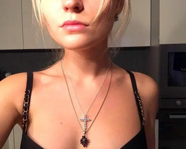 Alt view image 3 of 6 - Women Silver Plated Cubic Crystal Cross Pendant Necklace N3 Lab-Created