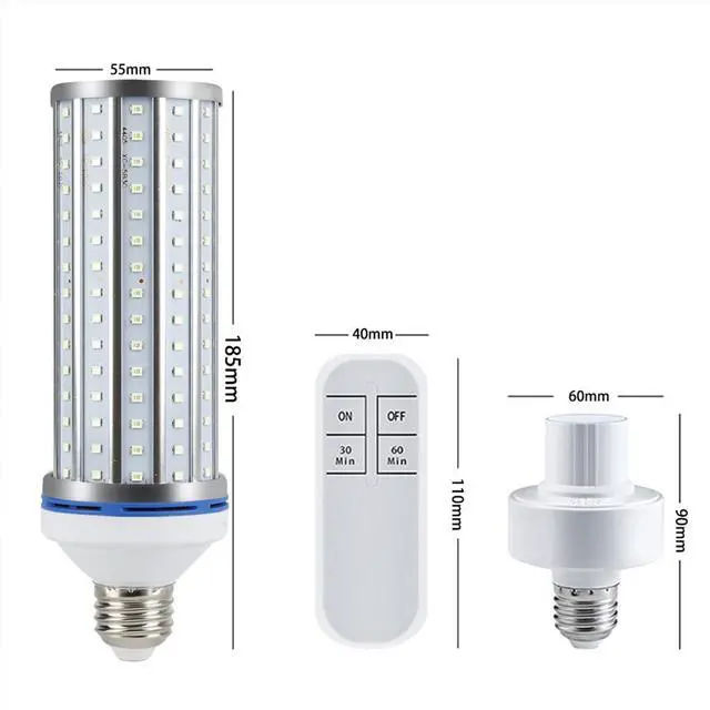 Alt view image 2 of 7 - UV 100W Germicidal Lamp E27 Ultraviolet UVC Sterilization Light  220V