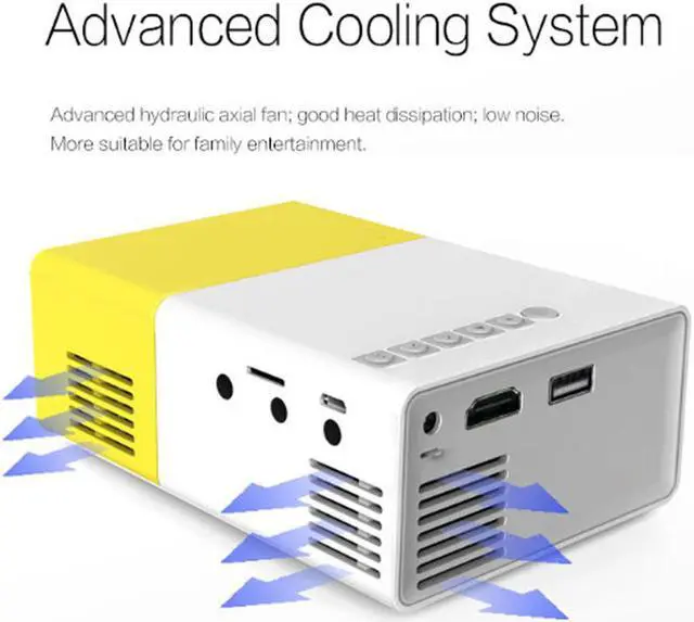 Alt view image 4 of 5 - YG-300 LCD Support 1080P Portable LED Projector Home Theater Cinema Yellow