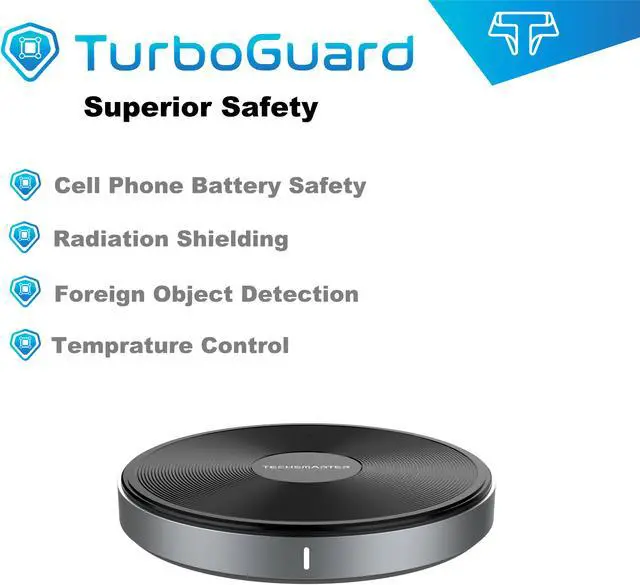 Alt view image 6 of 8 - Techsmarter 15W Fast Charging Wireless Charger Pad, Qi Certified. Compatible with Apple iPhone 13, 12, 11, X, XR, XS, 8 Samsung Galaxy S21, S20, S10, S9, Note, LG V30, V35, V40, G7,G8