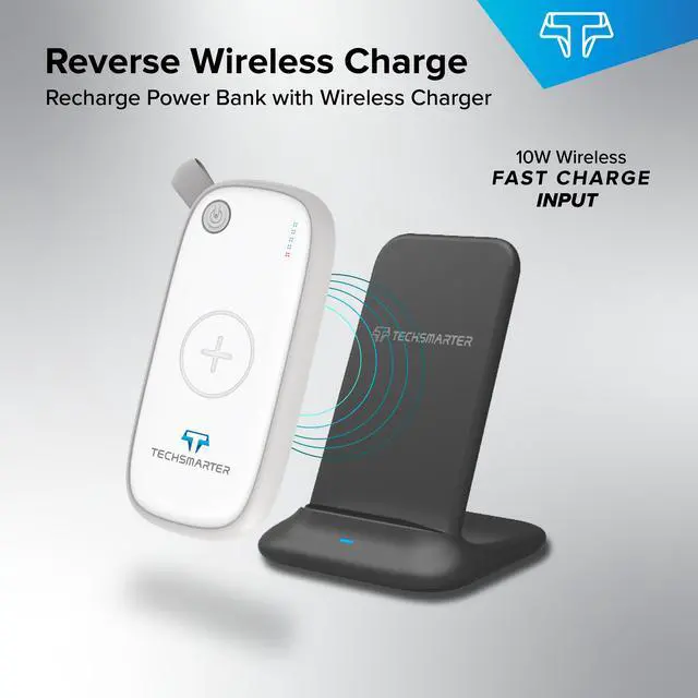 Alt view image 5 of 7 - Techsmarter 10000mAh Waterproof and Wireless Charging 18W PD USB C Portable Charger Power Bank, Compatible with iPhone 15, 14, 13, 12, 11, Samsung S23, S22, S21, S20, S10, Note