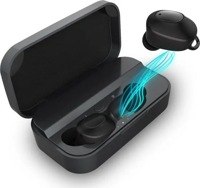 Main image of Techsmarter Wireless Earbuds, IPX5 Waterproof True Wireless Stereo Bluetooth Headphones with 2600mAh Charging Case for Sport & Exercise. Compatible with Android iOS iPhones Galaxies