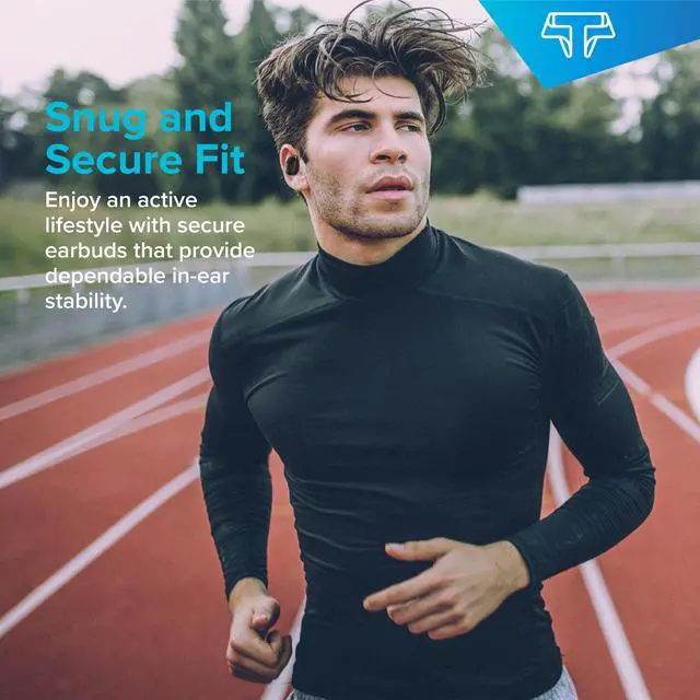 Alt view image 4 of 7 - Techsmarter Wireless Earbuds, IPX5 Waterproof True Wireless Stereo Bluetooth Headphones with 2600mAh Charging Case for Sport & Exercise. Compatible with Android iOS iPhones Galaxies