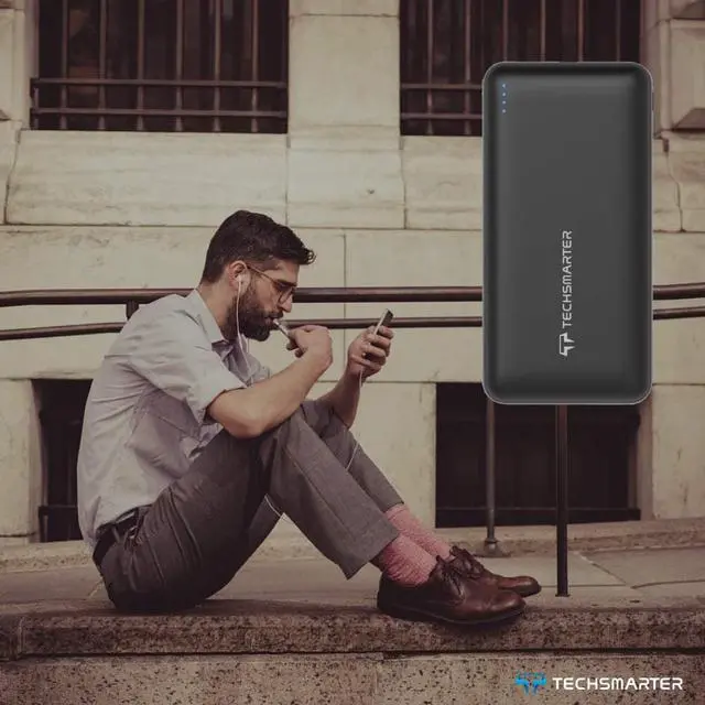 Alt view image 7 of 7 - Techsmarter 20,000mAh PD USB C Portable Charger (18W), High-Capacity Power Delivery Power Bank Compatible with iPhone 11/X/XS/XR/8, Samsung S8/S9/S10, iPad and More