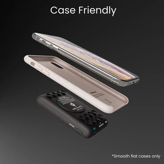 Alt view image 4 of 7 - Techsmarter 10000mAh 18W USB-C PD Wireless Power Bank Portable Charger with Anti-Slip Suction Cups. Compatible with iPhone 15, 14, 13, 12, 11, SE 2020, XR, XS, Samsung S23, S22, S21, S20, S10, S9