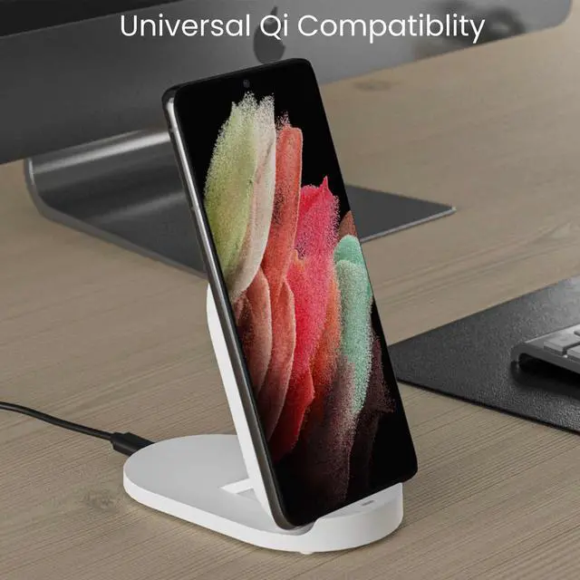 Alt view image 7 of 7 - Techsmarter 15W Foldable Wireless Charger Pad & Stand. Compatible with Apple iPhone 15, 14, 13, 12, 11, X, XR, XS, 8 Samsung Galaxy S23, S22, S21, S10, S9, LG thinQ, Velvet, Wing