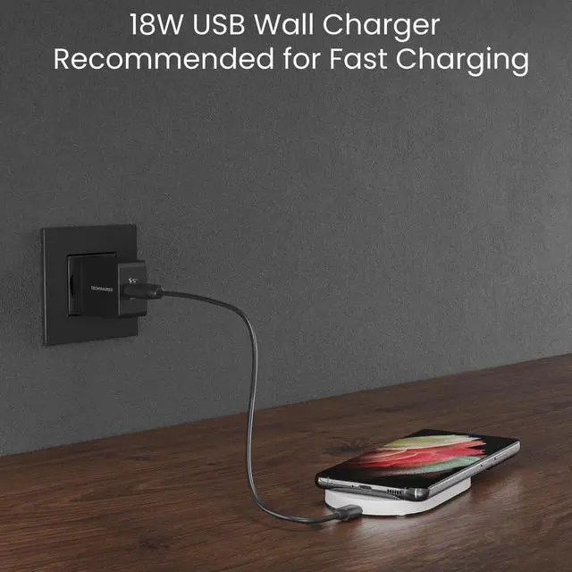 Alt view image 6 of 7 - Techsmarter 15W Foldable Wireless Charger Pad & Stand. Compatible with Apple iPhone 15, 14, 13, 12, 11, X, XR, XS, 8 Samsung Galaxy S23, S22, S21, S10, S9, LG thinQ, Velvet, Wing