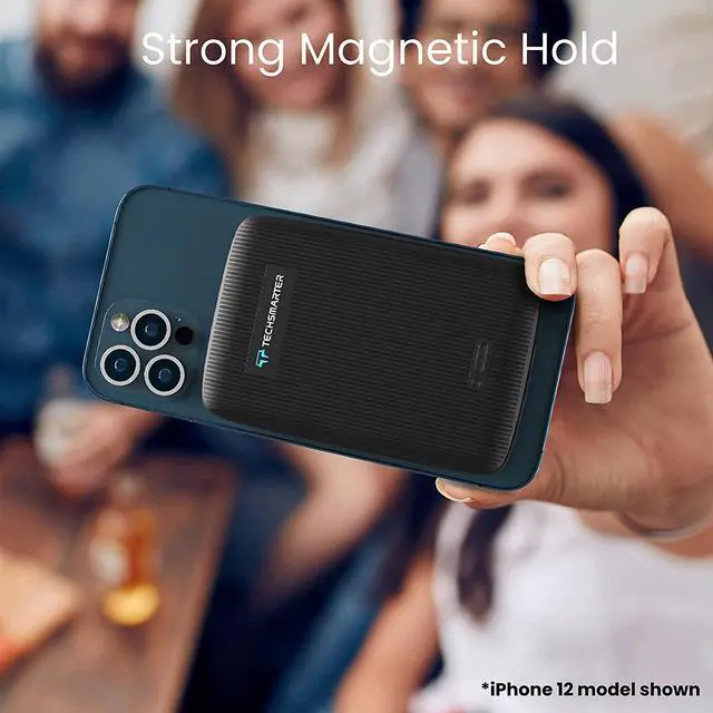 Alt view image 7 of 7 - Techsmarter 10000mAh Magnetic Wireless Qi Power Bank, 18W USB-C PD Portable Phone Charger. Compatible with iPhone 12, 13, 14 only