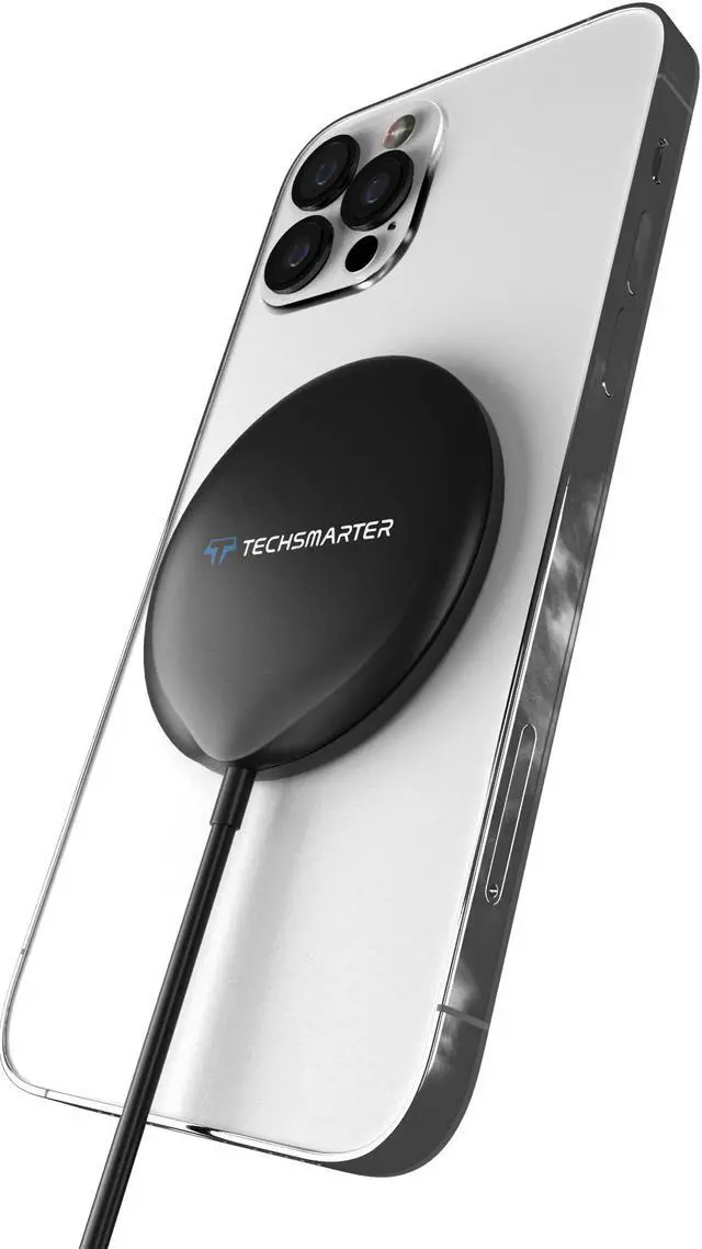 Main image of Techsmarter Magnetic Wireless Charger, Fast Charging Pad. Compatible with iPhone 12, 13, 14, 15