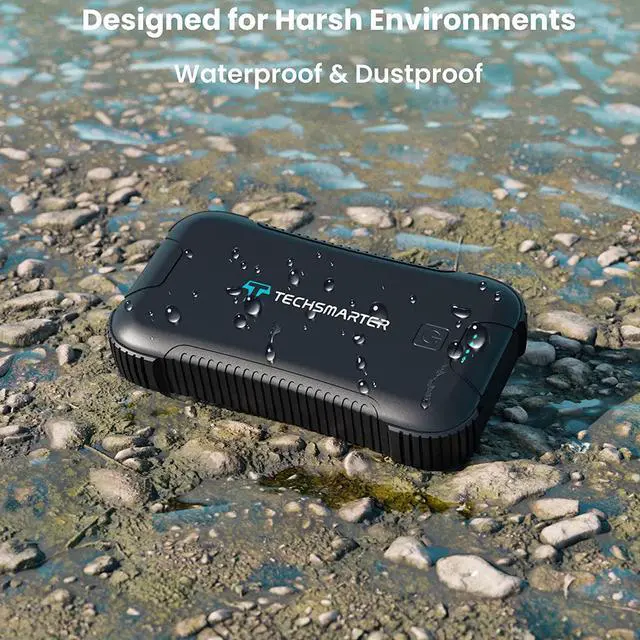 Alt view image 2 of 7 - Techsmarter 30000mah Rugged & Waterproof 45W USB-C PD Port Power Bank. Portable Charger Heavy Duty, Camping, Hiking, Outdoor with Flashlight. Compatible with iPhone, Samsung, iPad, MacBook