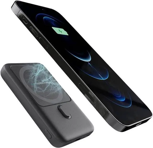 Main image of TECHSMARTER 10000mAh Magnetic Wireless Power Bank with Kickstand, 18W USB-C PD Portable Phone Charger. Compatible with iPhone 12, 13, 14, 15 Only