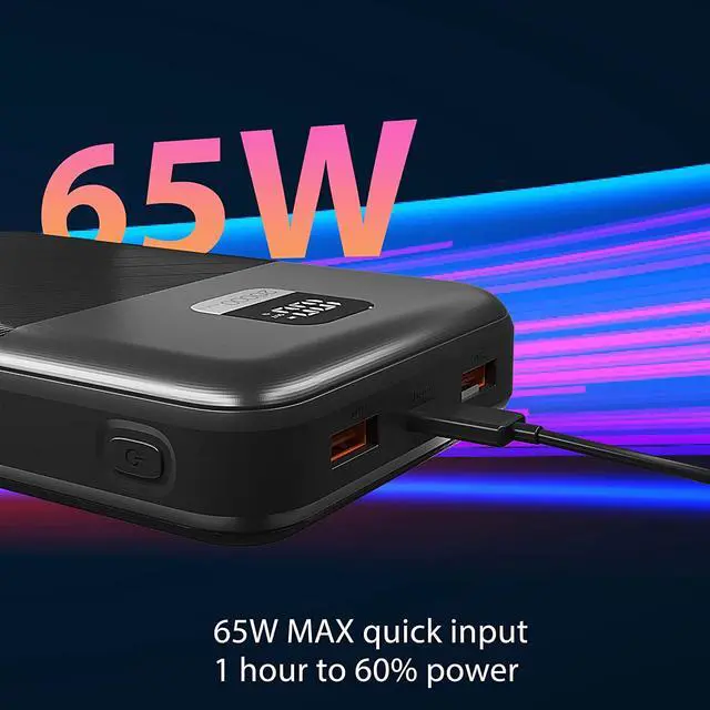 Alt view image 6 of 7 - TECHSMARTER 20000mah 65W PPS USB-C PD Power Bank with 45W Samsung Super Fast Charging. Laptop Portable Charger Compatible with iPhone, Galaxy, iPad, MacBook, Chromebook, Steam Deck, Dell, HP