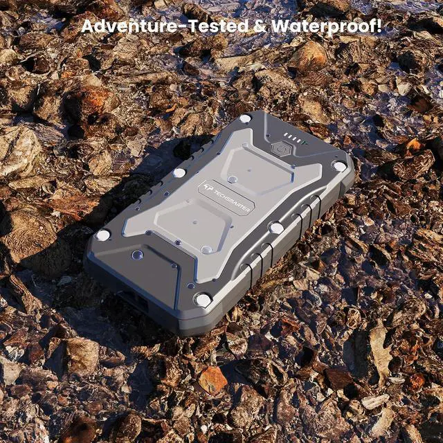 Alt view image 3 of 7 - TECHSMARTER 10000mAh Rugged & Waterproof 22.5W USB-C PD & 15W Wireless Charging Portable Charger Power Bank for Outdoors, Hiking, Camping, Compatible with iPhone, iPads, Samsung, Androids