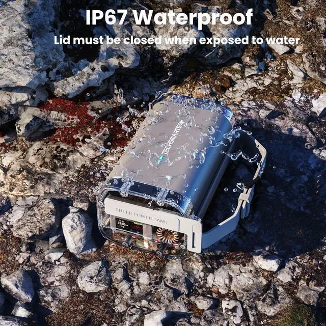 Alt view image 3 of 7 - TECHSMARTER 40000mah Rugged & Waterproof 100W Dual USB-C Laptop Portable Charger with Super Fast Charging. Power Bank for iPhone, Galaxy, Android, MacBook, Dell, iPad