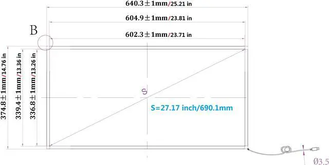 Alt view image 2 of 7 - Deyowo 27 Inch Interactive 10 Points Infrared IR Touch Screen Overlay Frame Free Driver