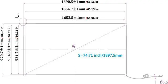 Alt view image 4 of 7 - 75 inch 10 Points Infrared Touch Screen Overlay, Multipoint IR touch Frame , USB Free Driver, Easy Fix and Install, for Digital Signage Whiteboard Kiosks Interactive Application