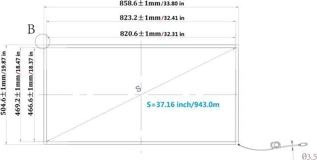 Alt view image 3 of 6 - 37 inch 10 Points Infrared Touch Screen Overlay,  Multipoint IR touch Frame , USB Free Driver, Easy Fix and Install, for Digital Signage Whiteboard Kiosks  Interactive Application