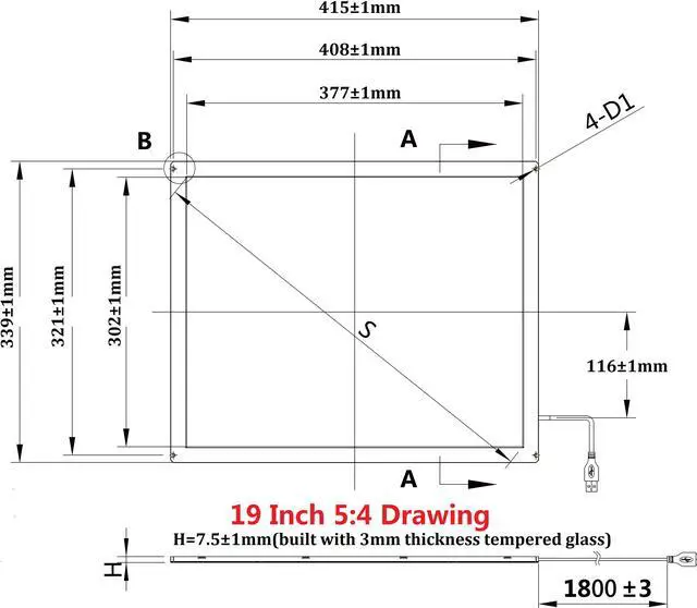 Alt view image 2 of 6 - 19 Inch 5:4 Ratio Multi Points IR Touch Screen Infrared Touch Panels Overlay USB Free Driver HID Compatible