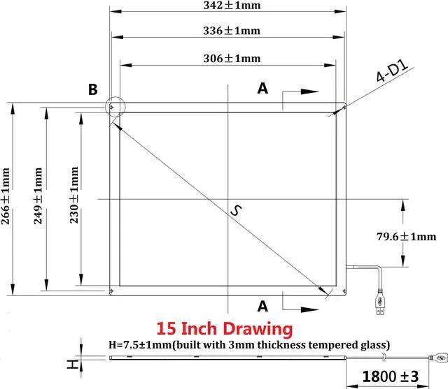 Alt view image 2 of 5 - 15 Inch Multi Points IR Touch Screen Infrared Touch Panels Overlay USB Free Driver HID Compatible