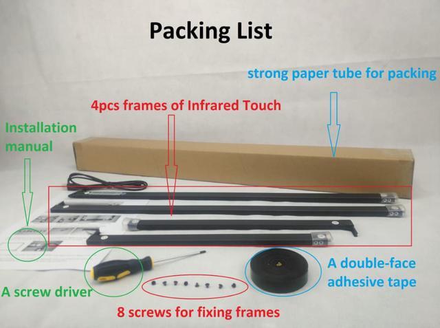 Alt view image 7 of 7 - 48 Inch 10 Points Infrared IR Multi Touch Screen Overlay Frame Panel USB Free Driver