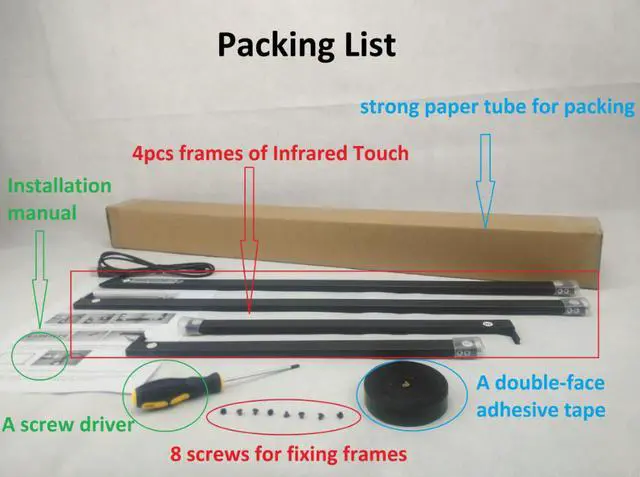 Alt view image 7 of 7 - Deyowo 24 Inch Interactive 10 Points Infrared IR Touch Screen Overlay Frame Free Driver