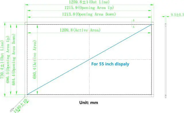 Alt view image 2 of 7 - 55 Inch interactive 10 Points Multi-Touch Infrared Touch Overlay 55 inches IR Touch screen Panel Infrared Touch Frame USB Free Driver HID Compatible