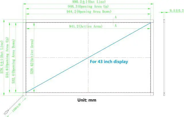 Alt view image 2 of 7 - 43 Inch 10 Points Infrared IR Multi Touch Screen Overlay Frame Panel USB Free Driver