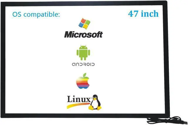 Main image of 47 Inch 10 Points Infrared IR Multi Touch Screen Overlay Frame Panel USB Free Driver