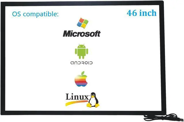 Main image of 46 Inch 10 Points Infrared IR Multi Touch Screen Overlay Frame Panel USB Free Driver