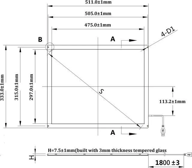 Alt view image 2 of 3 - 22 Inch Multi Points IR Touch Screen Infrared Touch Panels Overlay USB Free Driver HID Compatible
