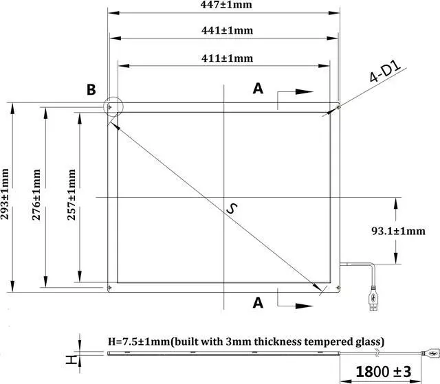 Alt view image 2 of 4 - 19 Inch 16:10 Multi Points IR Touch Screen Infrared Touch Panels Overlay USB Free Driver HID Compatible