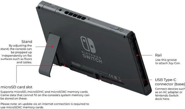 Alt view image 2 of 8 - Nintendo Switch (New Improved Version) Neon Red / Neon Blue - UK EDITION