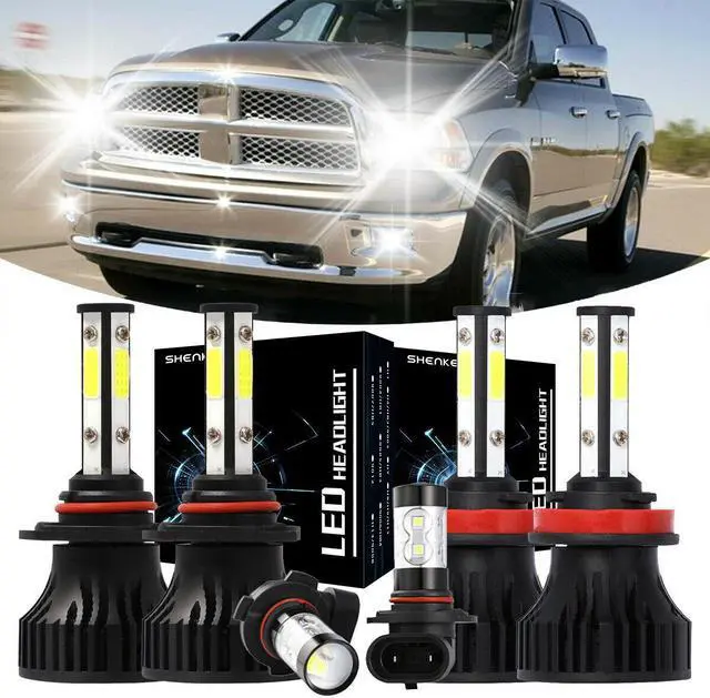 Main image of For 2016 2017 2018 Dodge RAM 1500 2500 3500 Led Headlight Hi/Lo+Fog lights Bulbs