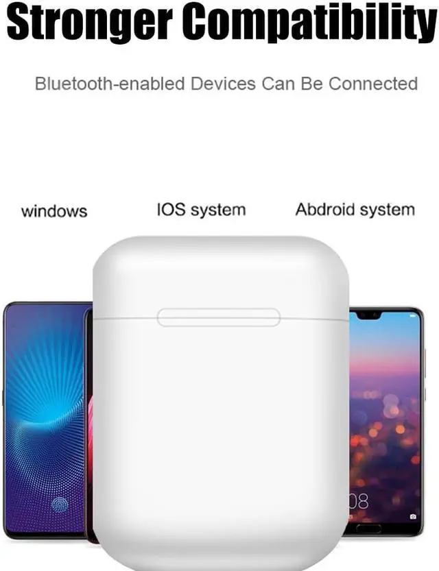 Alt view image 4 of 7 - i12 TWS Wireless Bluetooth 5.0 Touch control Earphones with 300mAh Charging Dock Automatically Pairing - Black